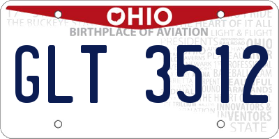 OH license plate GLT3512