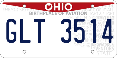 OH license plate GLT3514