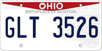 OH license plate GLT3526