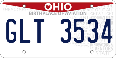 OH license plate GLT3534