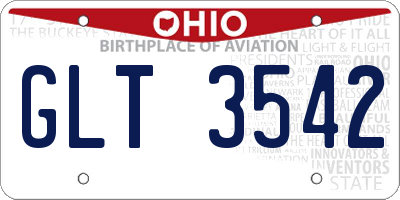 OH license plate GLT3542