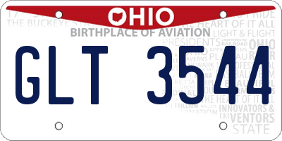 OH license plate GLT3544