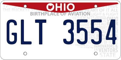 OH license plate GLT3554