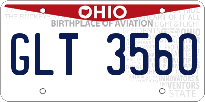 OH license plate GLT3560