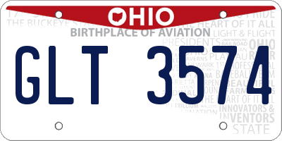 OH license plate GLT3574