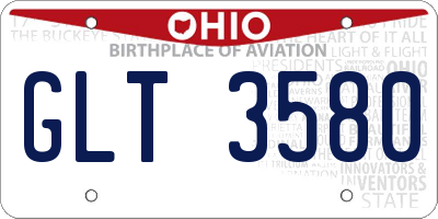 OH license plate GLT3580