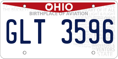 OH license plate GLT3596