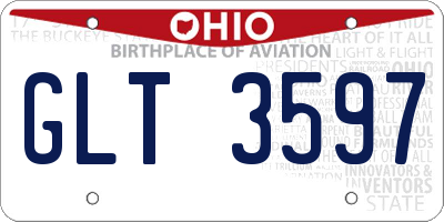 OH license plate GLT3597