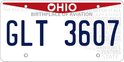 OH license plate GLT3607