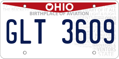 OH license plate GLT3609
