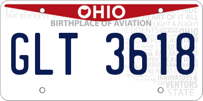 OH license plate GLT3618