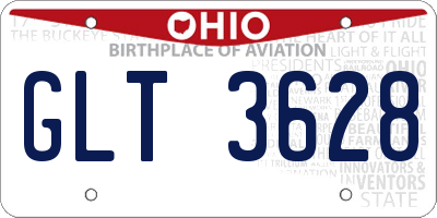 OH license plate GLT3628