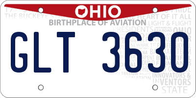 OH license plate GLT3630