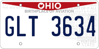 OH license plate GLT3634