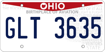 OH license plate GLT3635