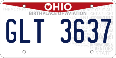 OH license plate GLT3637