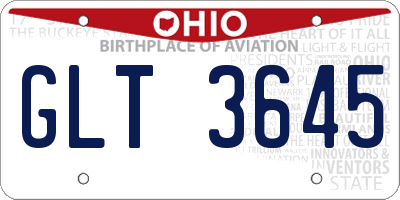 OH license plate GLT3645