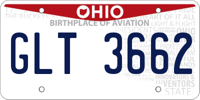 OH license plate GLT3662