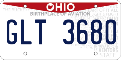 OH license plate GLT3680
