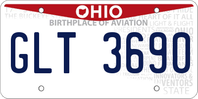 OH license plate GLT3690