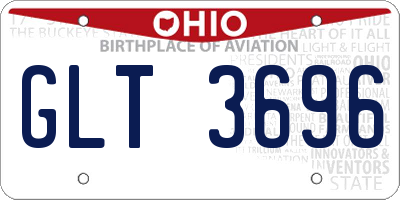 OH license plate GLT3696