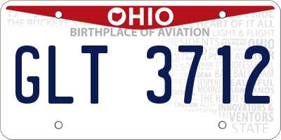 OH license plate GLT3712