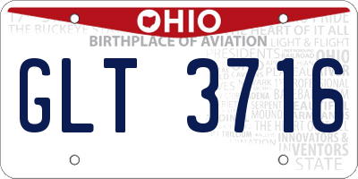 OH license plate GLT3716