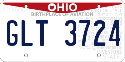 OH license plate GLT3724