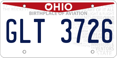 OH license plate GLT3726