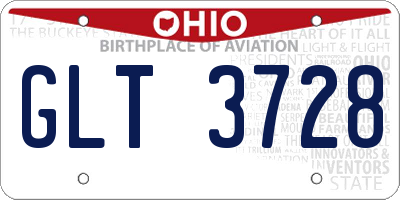OH license plate GLT3728