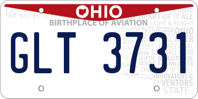 OH license plate GLT3731