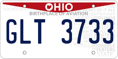 OH license plate GLT3733