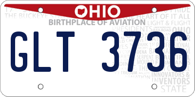 OH license plate GLT3736