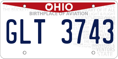 OH license plate GLT3743