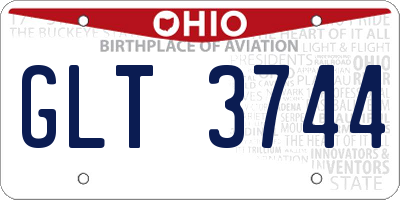 OH license plate GLT3744