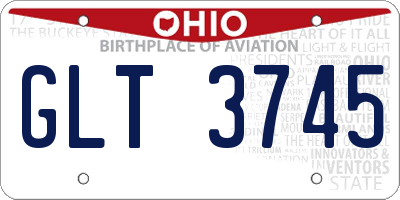 OH license plate GLT3745