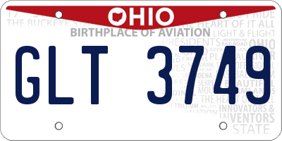 OH license plate GLT3749