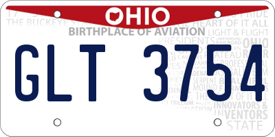 OH license plate GLT3754