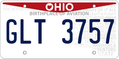 OH license plate GLT3757