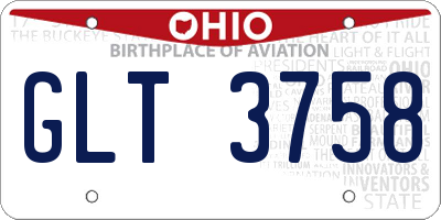 OH license plate GLT3758