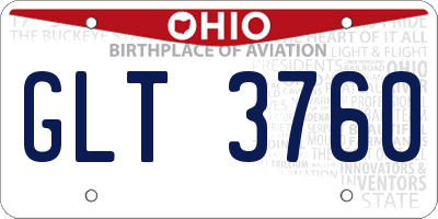 OH license plate GLT3760