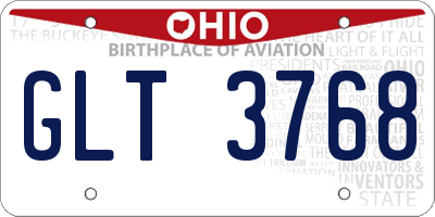 OH license plate GLT3768