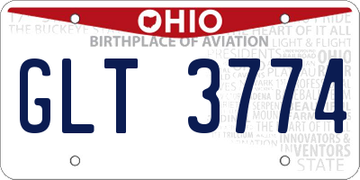 OH license plate GLT3774