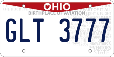 OH license plate GLT3777