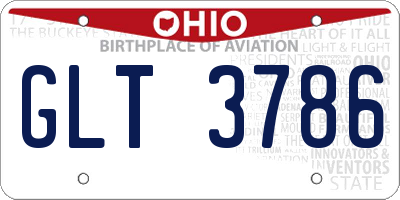 OH license plate GLT3786