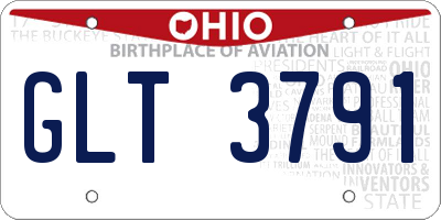 OH license plate GLT3791
