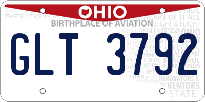 OH license plate GLT3792