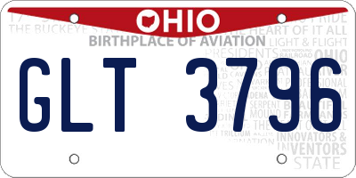 OH license plate GLT3796