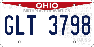 OH license plate GLT3798