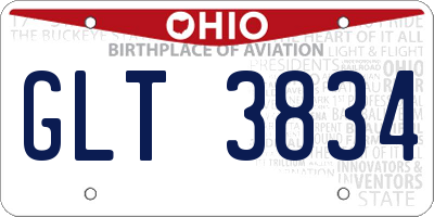 OH license plate GLT3834